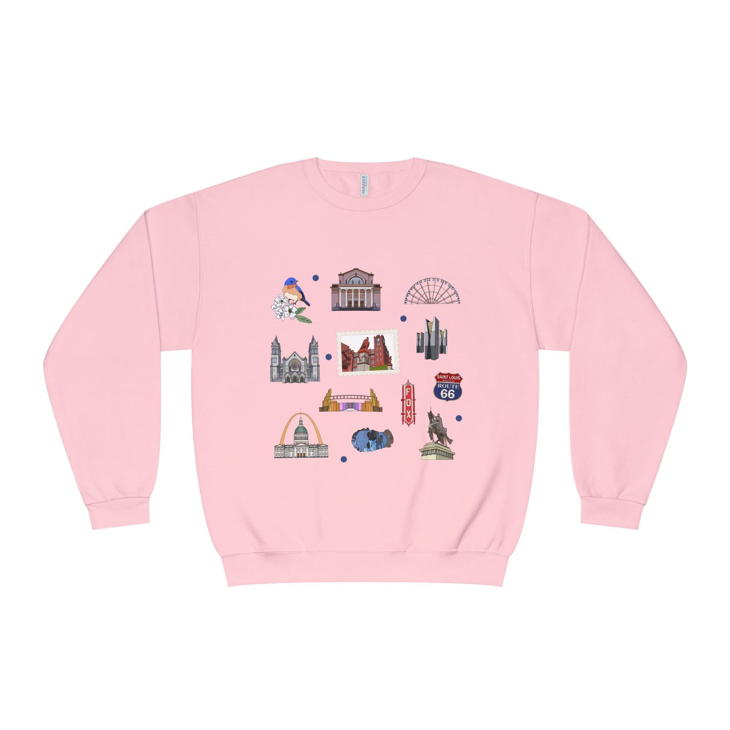 Unisex NuBlend® Crewneck Sweatshirt with St. Louis, Missouri MO in assorted colors