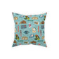 Broadcloth Pillow with Atlanta, GA in turquoise