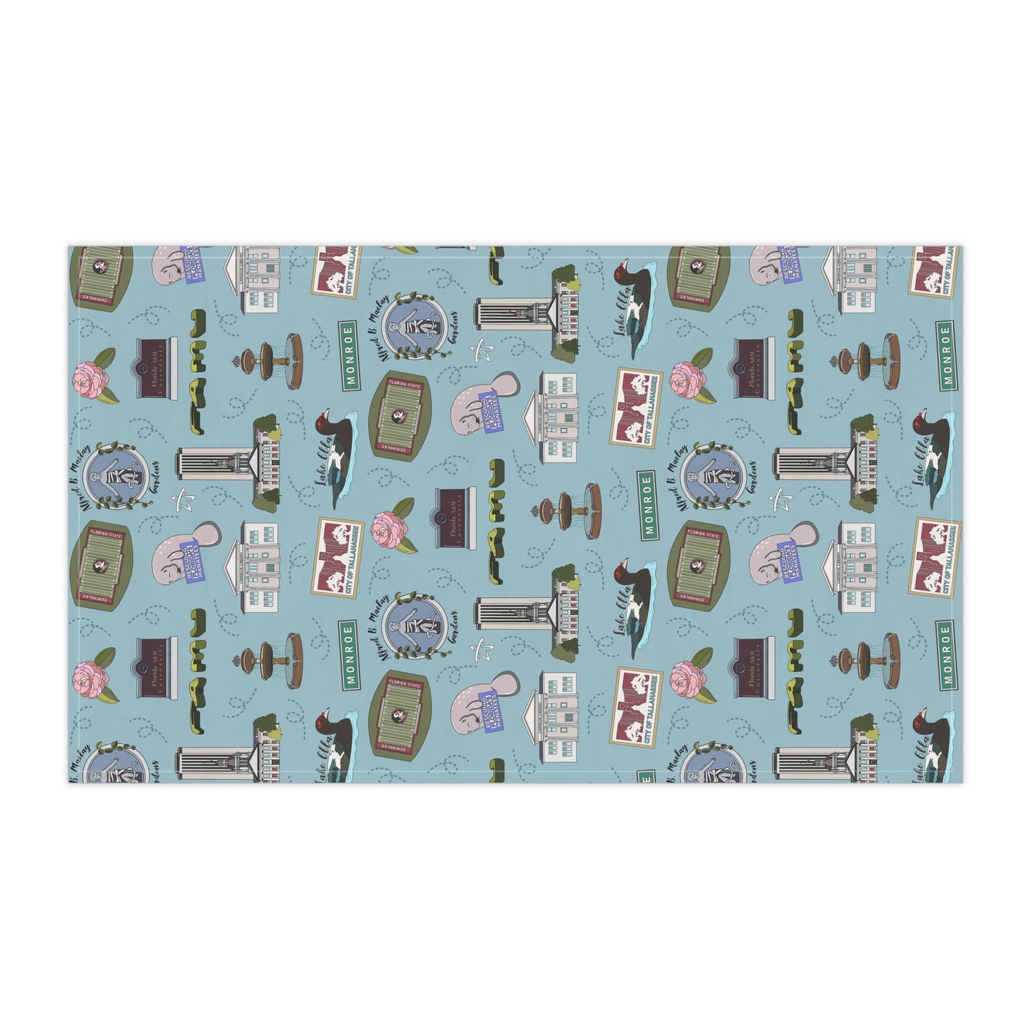 Kitchen Towel with Tallahassee, FL in blue