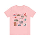 Unisex Jersey Short Sleeve Tee with Chicago, Illinois IL landmarks print