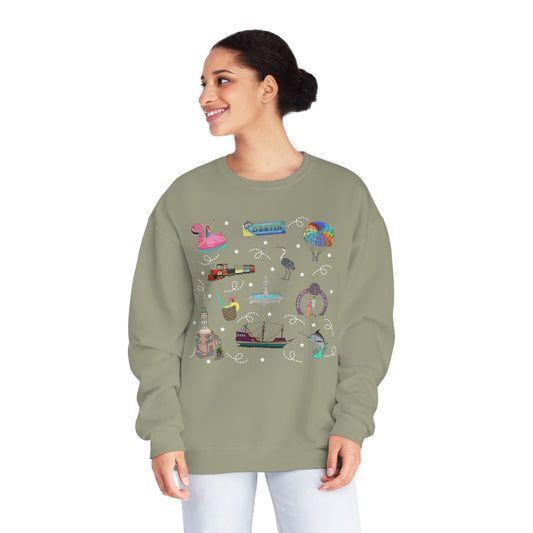 Unisex NuBlend® Crewneck Sweatshirt with Destin, FL in assorted colors