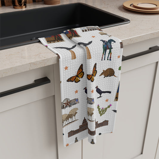 Kitchen Towel with Austin, Texas TX in white