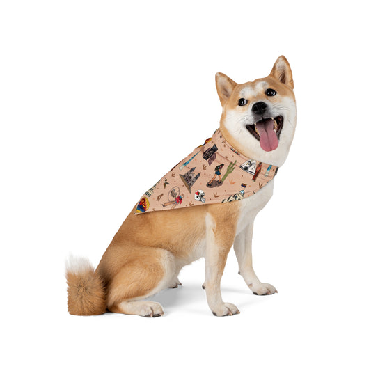 Pet Bandana with Phoenix & Scottsdale, AZ in beige