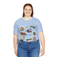 Unisex Jersey Short Sleeve Tee with Asheville, North Carolina NC landmarks print