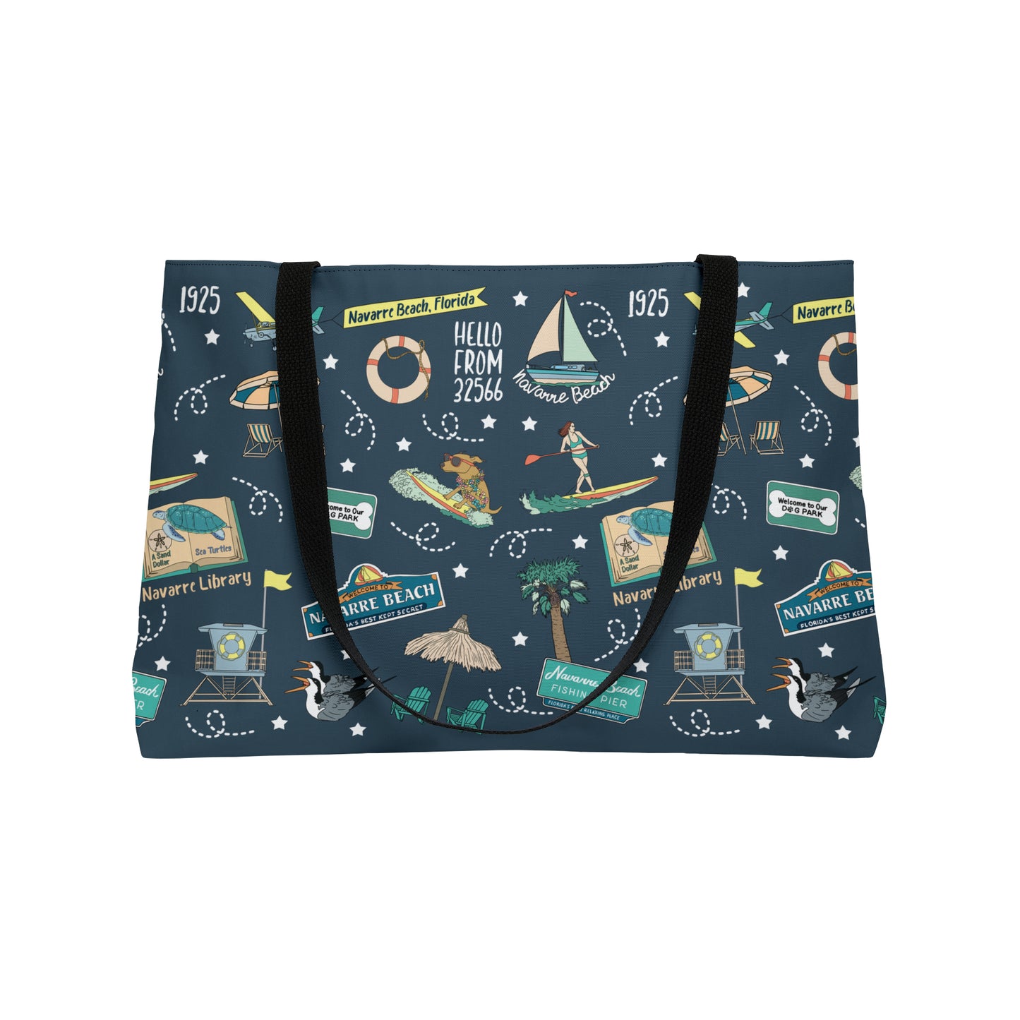 Tote Bag with Navarre Beach, FL in navy