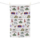 Kitchen Towel with Janesville, Wisconsin WI in white