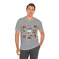 Unisex Jersey Short Sleeve Tee with Santa Fe, New Mexico NM landmarks print
