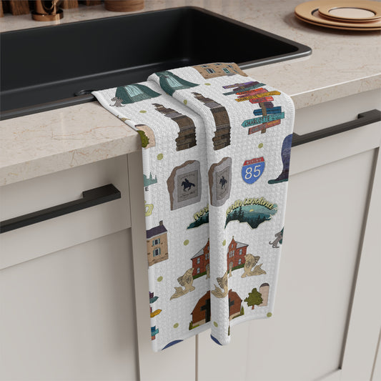 Kitchen Towel with Charlotte, North Carolina NC in white