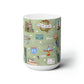 Ceramic Mug 15oz with Galveston, TX in olive