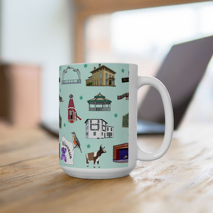 Ceramic Mug 15oz with Janesville, Wisconsin WI in mint