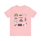 Unisex Jersey Short Sleeve Tee with Janesville, Wisconsin WI landmarks print