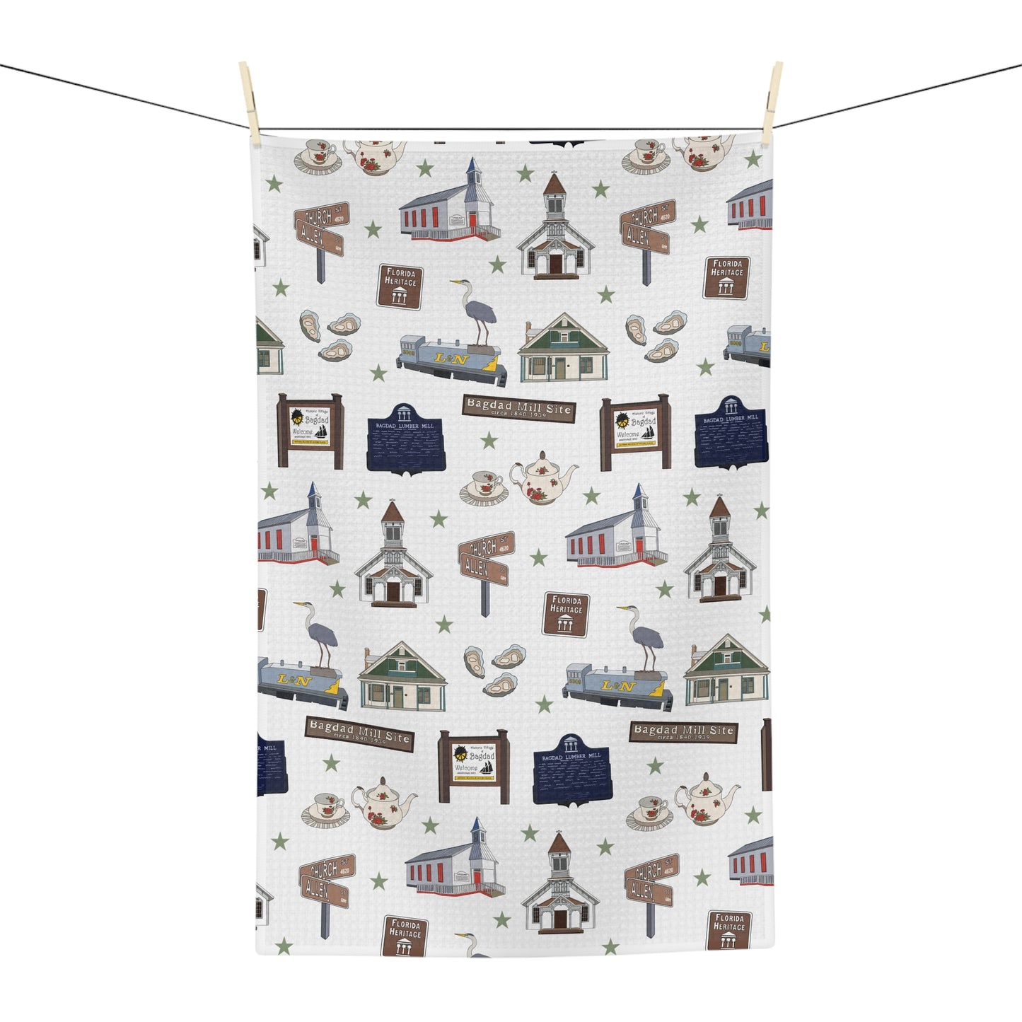 Kitchen Towel with Bagdad, Florida FL in white