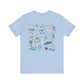 Unisex Jersey Short Sleeve Tee with Navarre Beach, FL landmarks print