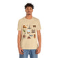 Unisex Jersey Short Sleeve Tee with Santa Fe, New Mexico NM landmarks print