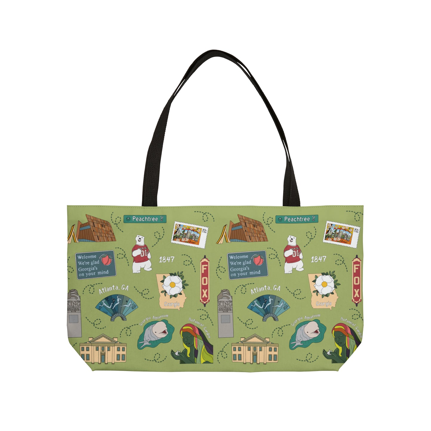 Tote Bag with Atlanta, GA in green