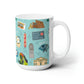 Ceramic Mug 15oz with Atlanta, GA in turquoise