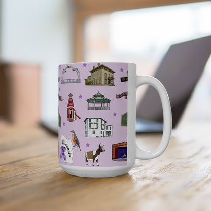 Ceramic Mug 15oz with Janesville, Wisconsin WI in lilac