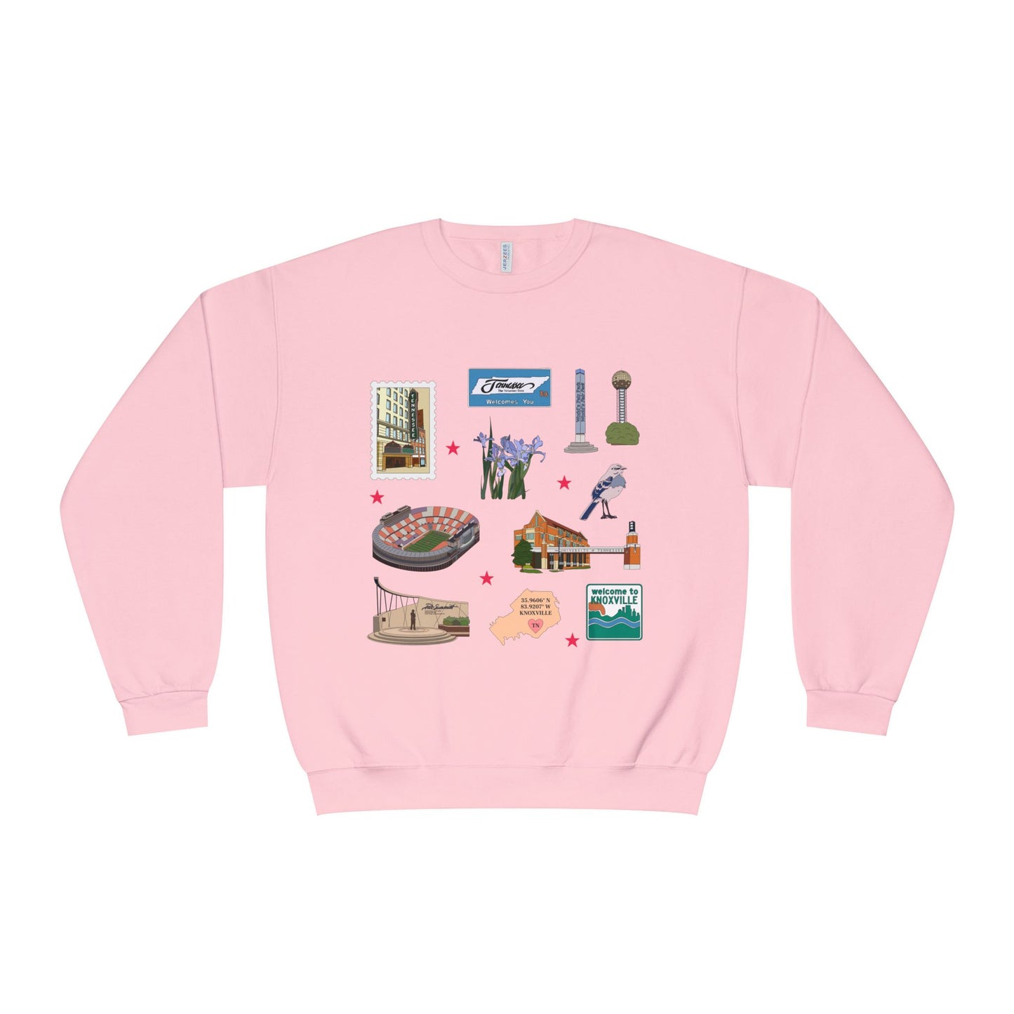 Unisex NuBlend® Crewneck Sweatshirt with Knoxville, Tennessee TN in assorted colors