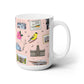 Ceramic Mug 15oz with Iowa City, Iowa IA in blush
