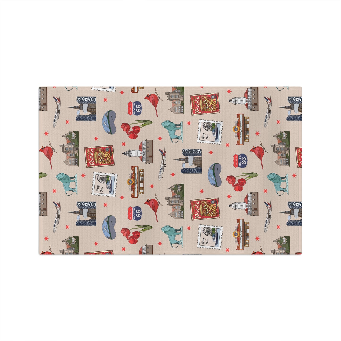 Kitchen Towel with Chicago, Illinois IL in sand