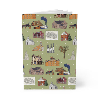 Paperback notebook with South St. Paul, Mendota, Hastings, Hampton, Inver Grove Heights near the Minneapolis Minnesota MN landmarks in olive 150 lined pages
