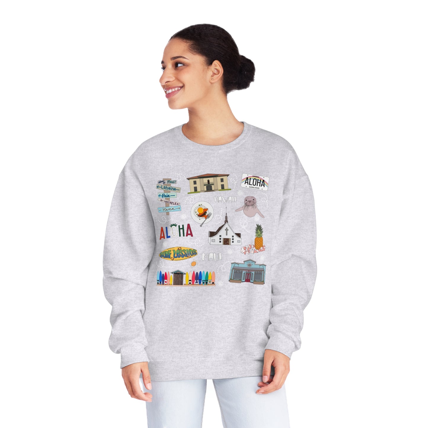 Unisex NuBlend® Crewneck Sweatshirt with Maui, HI in assorted colors