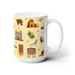 Ceramic Mug 15oz with Santa Fe, New Mexico NM in crayola's lemon yellow