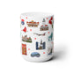 Ceramic Mug 15oz with Chicago, Illinois IL in white