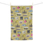 Kitchen Towel with Iowa City, Iowa IA in mustard