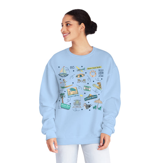 Unisex NuBlend® Crewneck Sweatshirt with Navarre Beach, FL in assorted colors