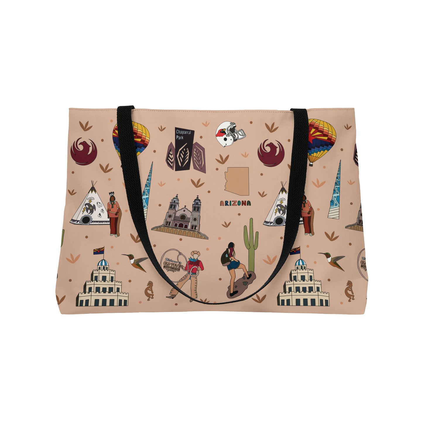 Tote Bag with Phoenix & Scottsdale, AZ in beige