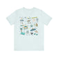 Unisex Jersey Short Sleeve Tee with Navarre Beach, FL landmarks print