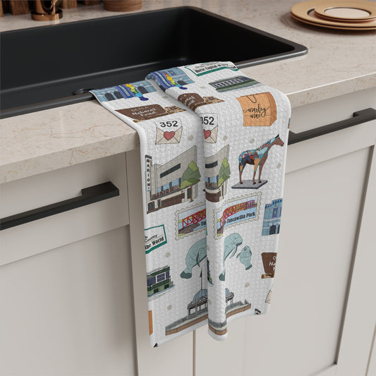 Kitchen Towel with Ocala, Florida FL in white