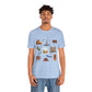 Unisex Jersey Short Sleeve Tee with Santa Fe, New Mexico NM landmarks print