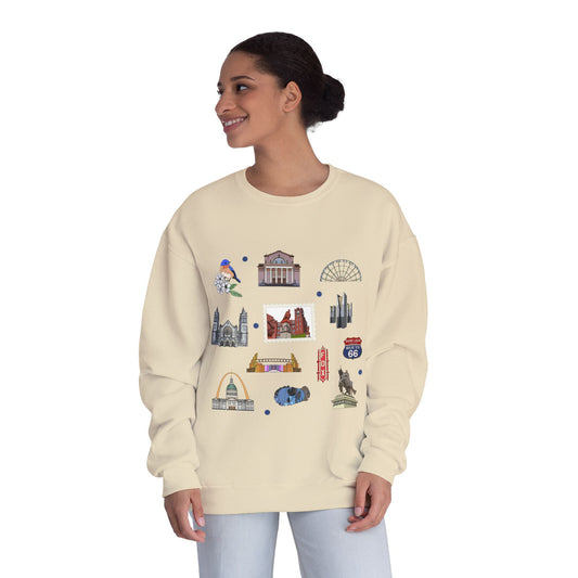 Unisex NuBlend® Crewneck Sweatshirt with St. Louis, Missouri MO in assorted colors