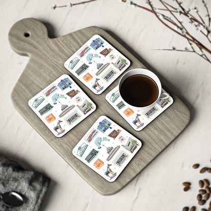 Set of 4 Ceramic Mug Coasters with Ocala, Florida FL