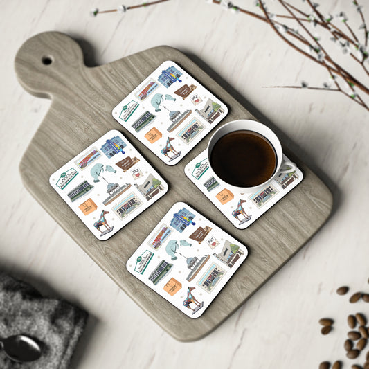 Set of 4 Ceramic Mug Coasters with Ocala, Florida FL