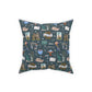 Broadcloth Pillow with Galveston, TX in deep ocean