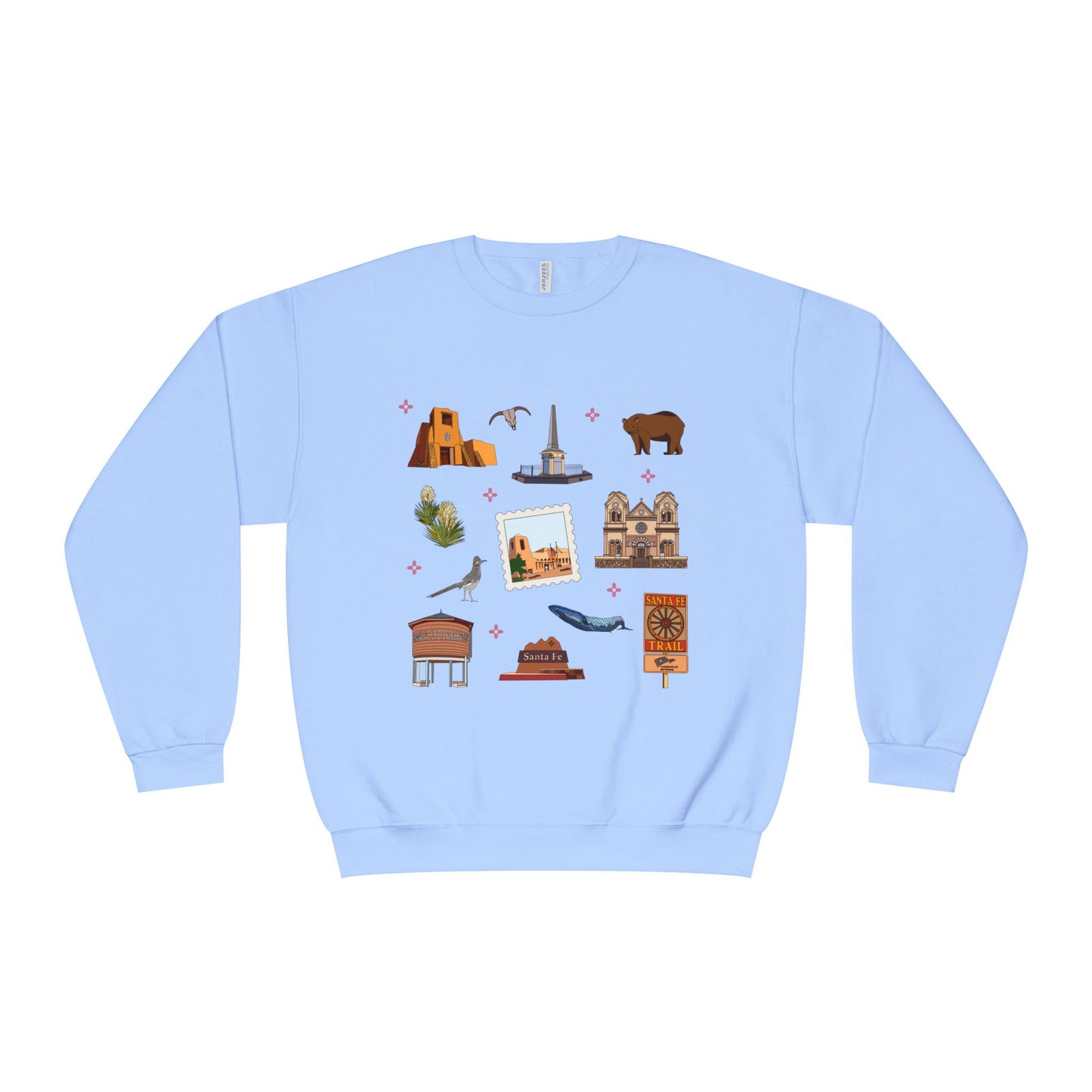 Unisex NuBlend® Crewneck Sweatshirt with Santa Fe, New Mexico NM in assorted colors