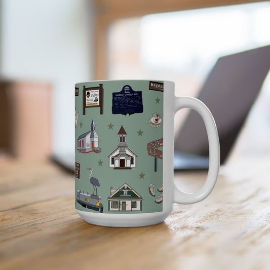 Ceramic Mug 15oz with Bagdad, Florida FL in green
