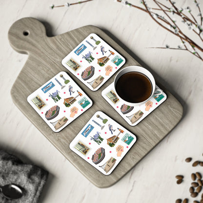 Set of 4 Ceramic Mug Coasters with Knoxville, Tennessee TN