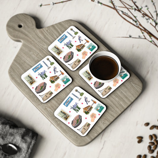 Set of 4 Ceramic Mug Coasters with Knoxville, Tennessee TN