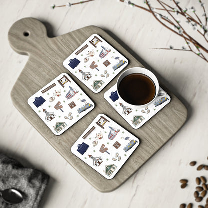 Set of 4 Ceramic Mug Coasters with Bagdad, Florida FL