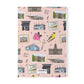 Paperback notebook with Iowa City, Iowa IA landmarks in blush 150 lined pages