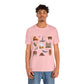 Unisex Jersey Short Sleeve Tee with Santa Fe, New Mexico NM landmarks print