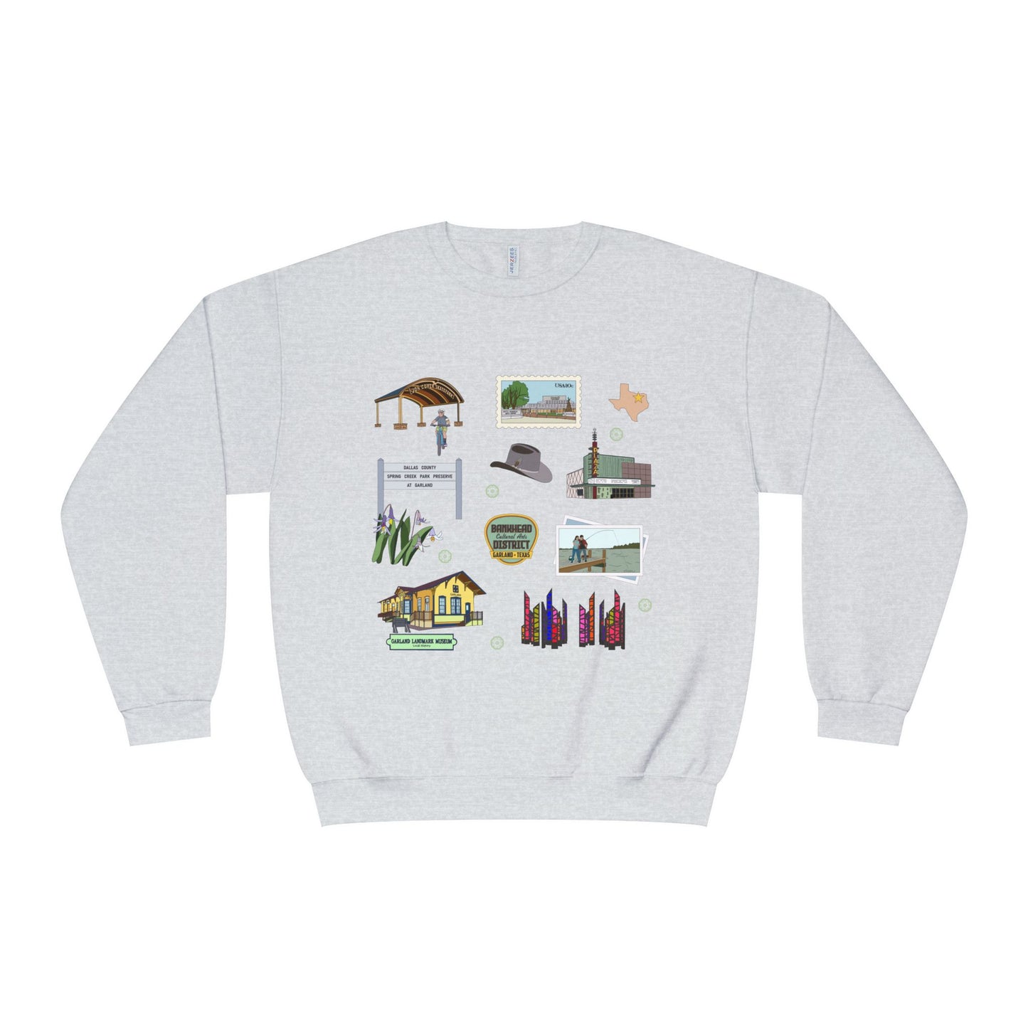 Unisex NuBlend® Crewneck Sweatshirt with Garland, Texas TX in assorted colors