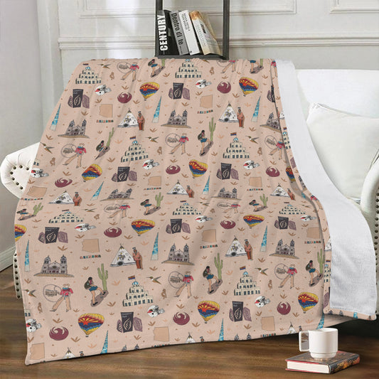 Minky Blanket with Phoenix & Scottsdale, AZ in beige