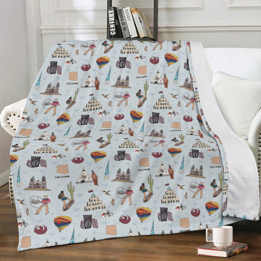 Minky Blanket with Phoenix & Scottsdale, AZ in metallic