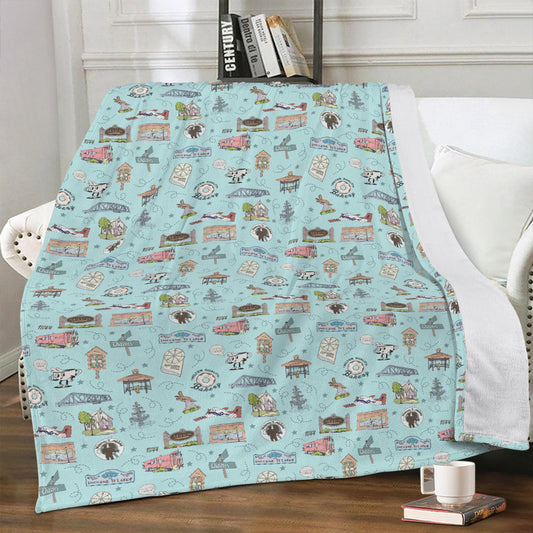 Minky blanket with Milton, FL in baby blue