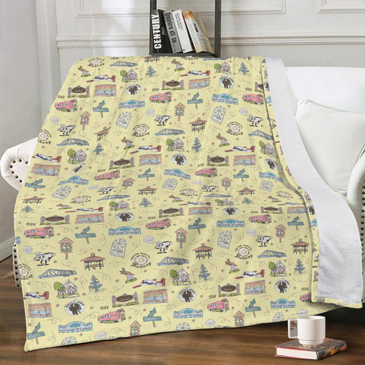 Minky blanket with Milton, FL in soft yellow